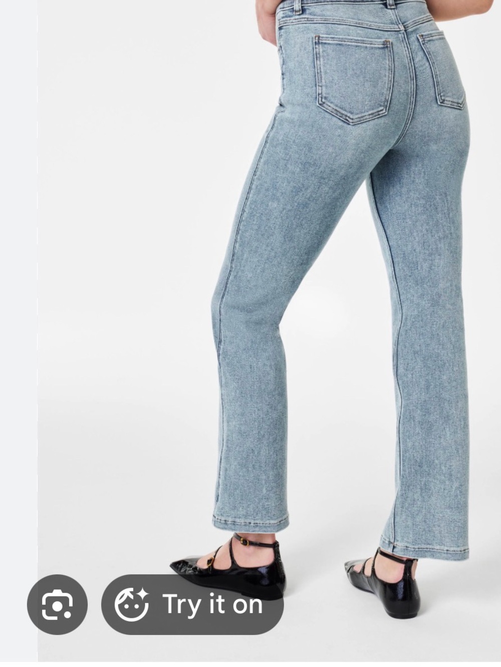 SPANX Light Blue High-Rise Straight Jeans - Women